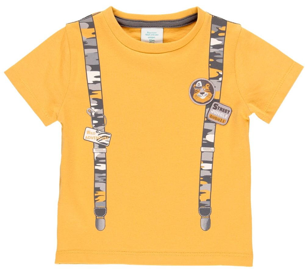 Boboli chlapčenské tričko s trakmi Street Jungle 314086 žltá 98
